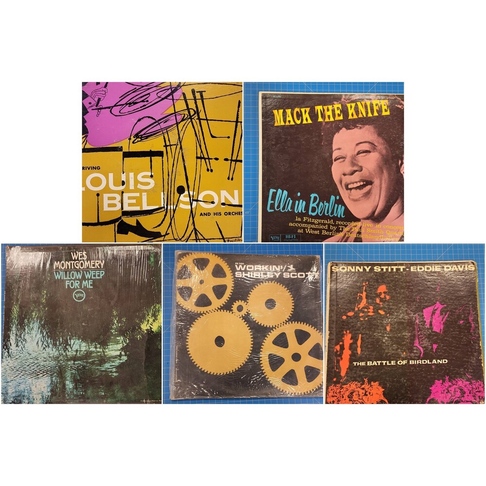 Lot of 5 Jazz Vinyl Records LP Ella Fitzgerald Wes Montgomery Louis Bellson